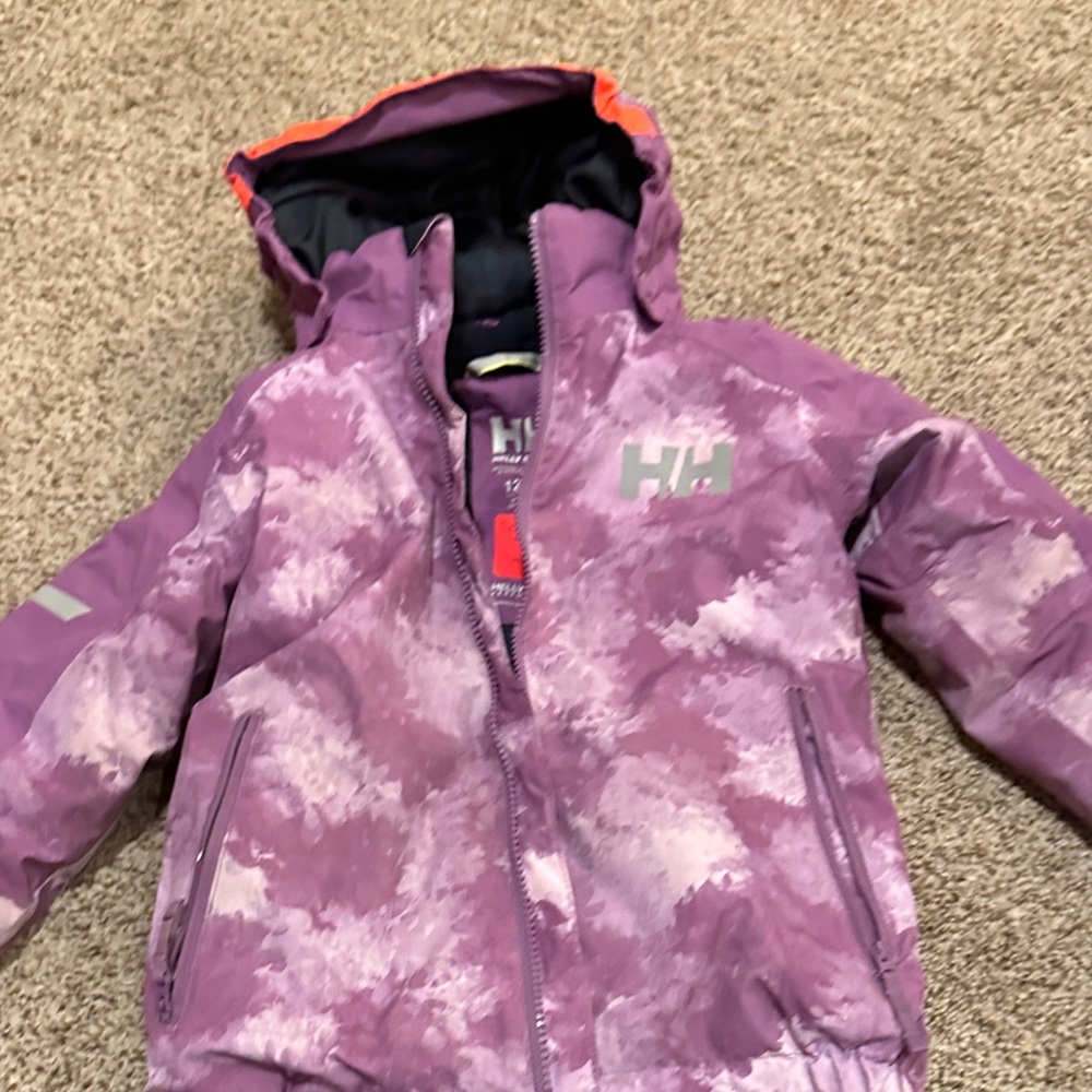 Helly Hansen Purple Camouflage Jacket with Hood ski insulated waterproof